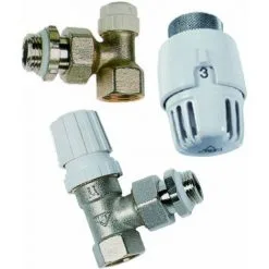 RBM Kit Thermostatique Avec Tête TL10 - Corps Et Robinet De Réglage équerre - Femelle 15x21