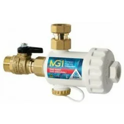 RBM Filtre Magnétique à Boues. Livré Complet Avec Filtre Pivotant / Raccord De Chaudière Et Robinet à Boisseau Sphérique