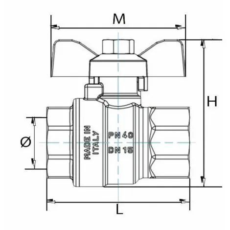 Vanne BS Poignée Papillon Alu MF1/2 - RBM : 08870432 2 Vanne BS Poignée Papillon Alu MF1/2 - RBM : 08870432 – Image 2